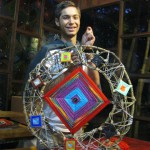 Pianist Patrick Brandl shows his giant Ojo de Dios;: a new technique designed with Silvia's help